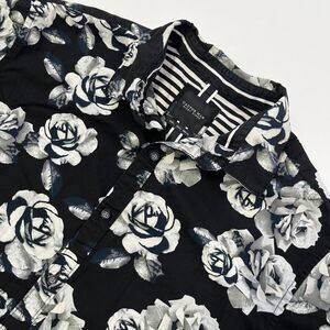 Cactus Man Mens Black Rose Button Down Shirt Cactus Man Mens Collared Floral 476